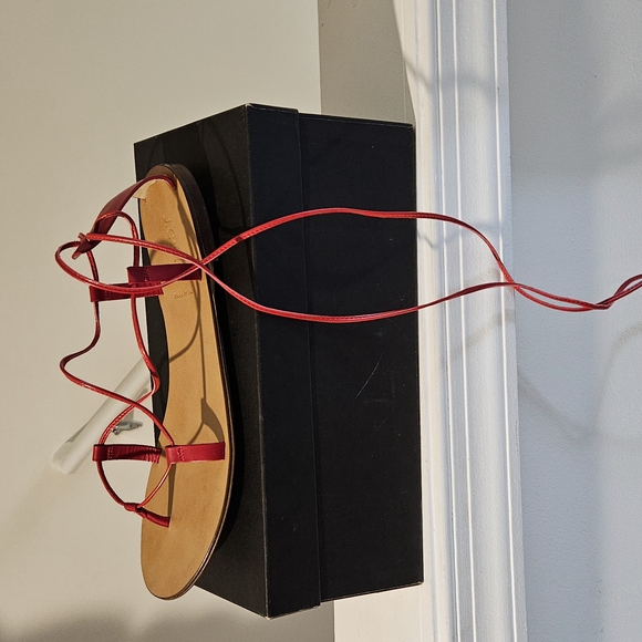 J.Crew Red Leather Sandles - Picture 2 of 2